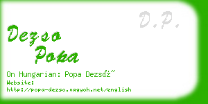 dezso popa business card